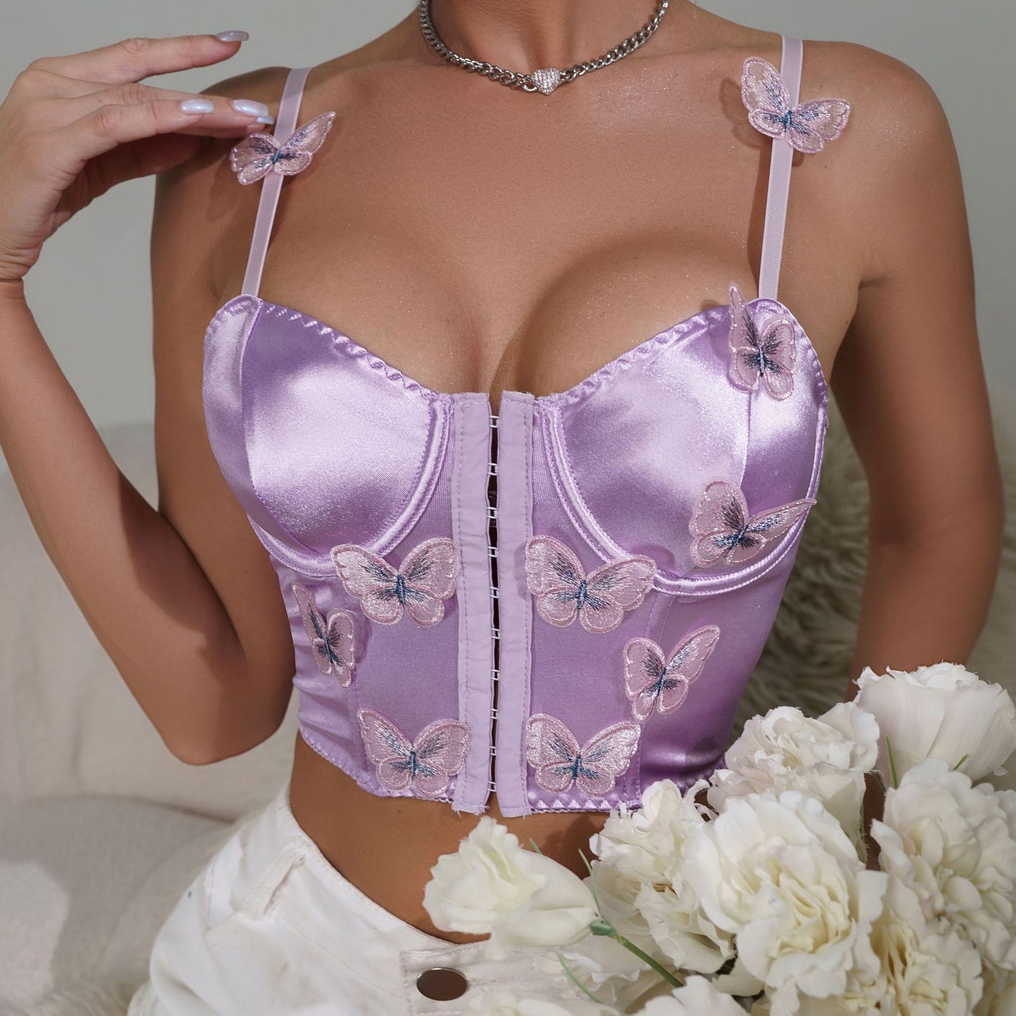 New sexy pure wind small vest European and American spice girls outside wear inside lap corset slim before buckle style Spice Girl sling