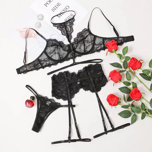 Women's Halter Garter Lingerie Set