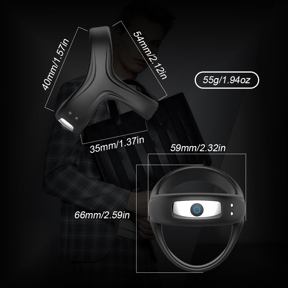 Male triangular sperm-lock ring Scrotal massager USB charging male masturbator adult sex toy