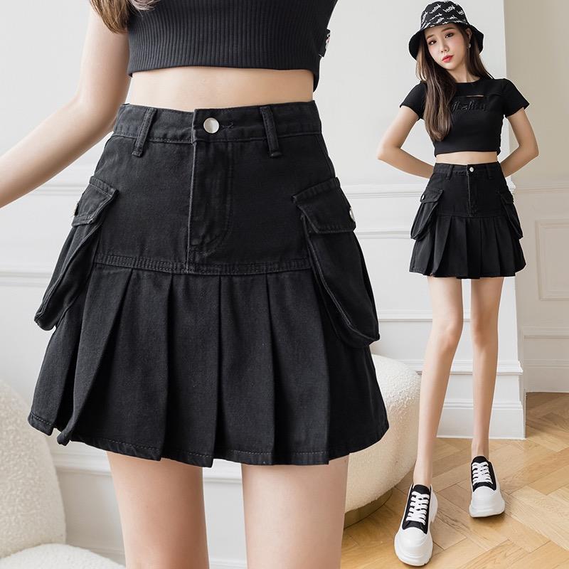 2022 new design sense niche Spice Girls pleated skirt cowgirl skirt summer