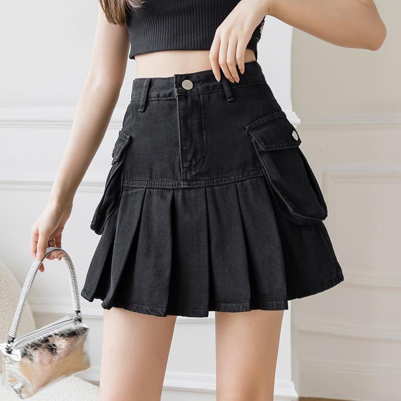 2022 new design sense niche Spice Girls pleated skirt cowgirl skirt summer