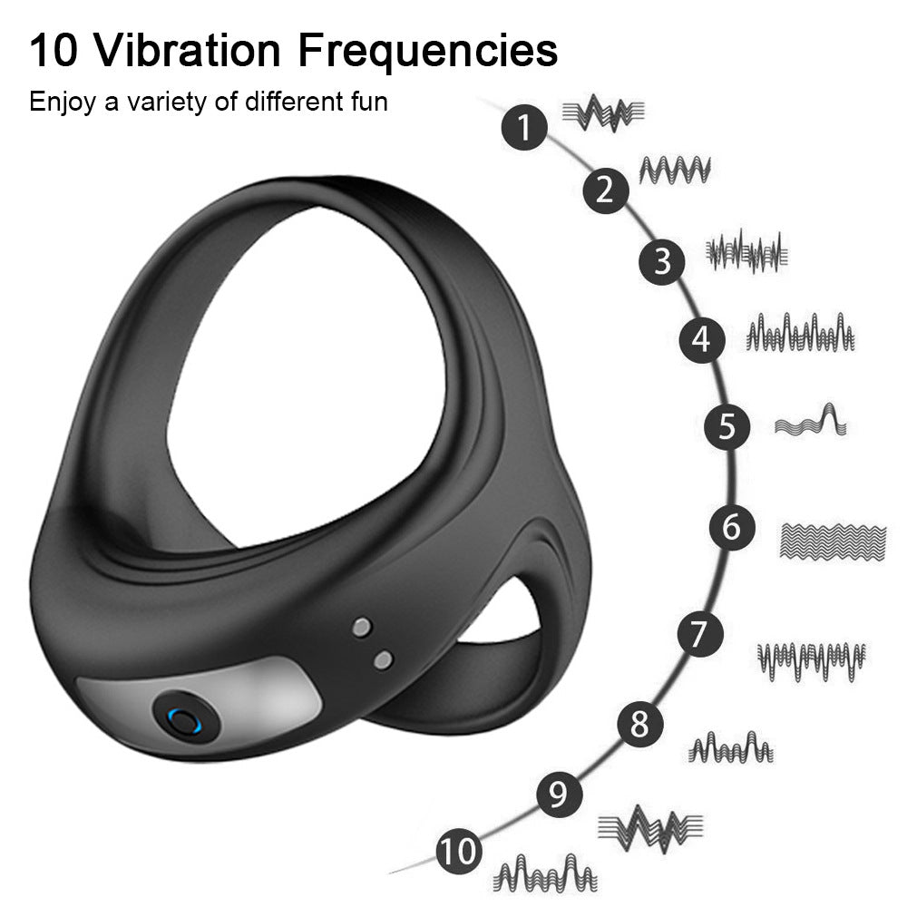 Male triangular sperm-lock ring Scrotal massager USB charging male masturbator adult sex toy