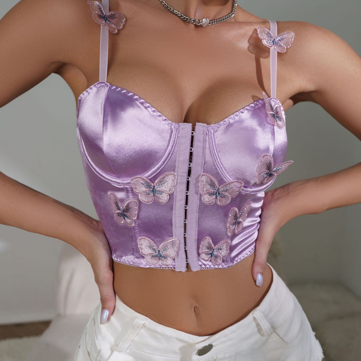 New sexy pure wind small vest European and American spice girls outside wear inside lap corset slim before buckle style Spice Girl sling
