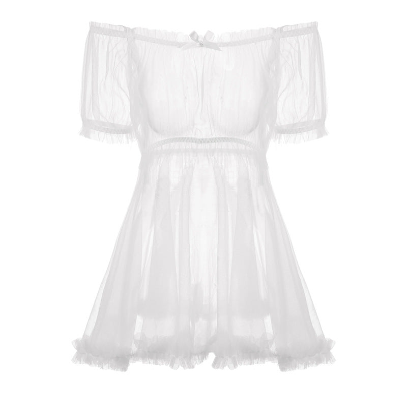 Sexy CHIffon short skirt BIG size SEX APPEAL pajamas female transparent sex appeal underwear is about to SEduce tease coquettish bed to go up wholesale