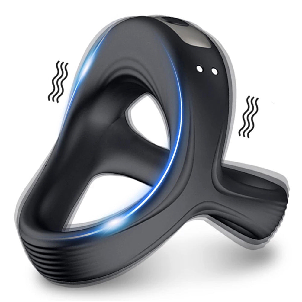 Male triangular sperm-lock ring Scrotal massager USB charging male masturbator adult sex toy