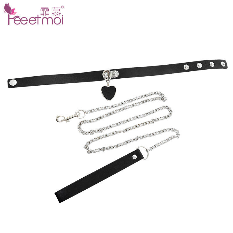 Fei Mu erotic underwear sexy PU leather collar traction rope chain accessories with gift wholesale female 7640